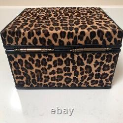 Vintage Decorative Animal Leopard Print Box with Hinged Lid Excellent Condition