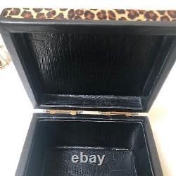 Vintage Decorative Animal Leopard Print Box with Hinged Lid Excellent Condition