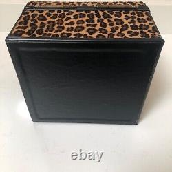 Vintage Decorative Animal Leopard Print Box with Hinged Lid Excellent Condition