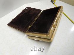 Vintage Decorative From India Camel Bone Jewlery Box with 3 Hinges & 2 Closures