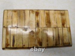 Vintage Decorative From India Camel Bone Jewlery Box with 3 Hinges & 2 Closures