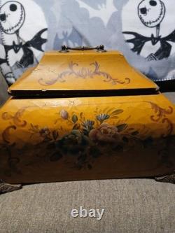 Vintage Decorative Keep Sake Box. Beautifully Hand Painted With Floral Designs