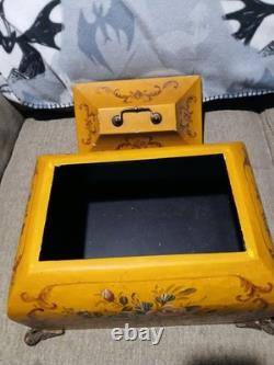Vintage Decorative Keep Sake Box. Beautifully Hand Painted With Floral Designs