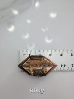 Vintage Diamond-shaped Carved horn Trinket Box
