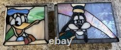 Vintage Disney Donald Duck And Goofy Stained Glass Jewelry Box