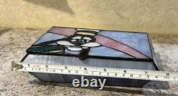 Vintage Disney Donald Duck And Goofy Stained Glass Jewelry Box