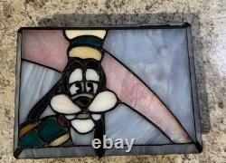 Vintage Disney Donald Duck And Goofy Stained Glass Jewelry Box