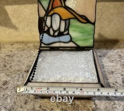 Vintage Disney Donald Duck And Goofy Stained Glass Jewelry Box