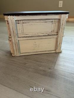 Vintage Distressed White Wood 2-Drawer Decorative Storage Box Set
