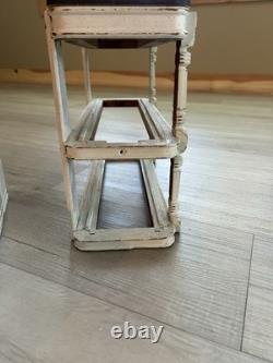 Vintage Distressed White Wood 2-Drawer Decorative Storage Box Set