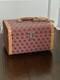 Vintage Dooney & Bourke Monogram Canvas Train Case Pink/burgundy Vanity Box
