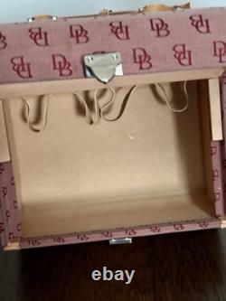 Vintage Dooney & Bourke Monogram Canvas Train Case Pink/Burgundy Vanity Box