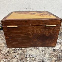 Vintage Ducks Unlimited Wooden Chest Box Lab Retriever Puppies England 12x9x7