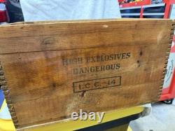 Vintage Dupont Explosives Red Cross Extra Dynamite Strength Wood Box Crate