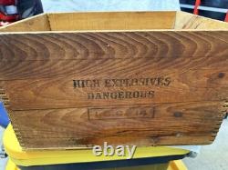 Vintage Dupont Explosives Red Cross Extra Dynamite Strength Wood Box Crate