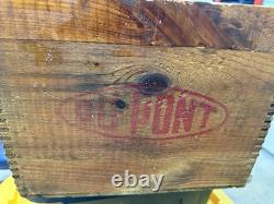 Vintage Dupont Explosives Red Cross Extra Dynamite Strength Wood Box Crate