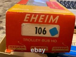 Vintage EHEIM HO Scale TROLLEY / BUS TRAILER NON POWERED #106 BLUE IN ORIG BOX