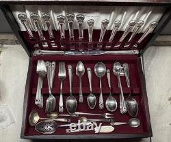 Vintage ETERNALLY YOURS 1847 ROGERS Silver plate Flatware Set 102 Pieces + Box