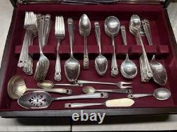 Vintage ETERNALLY YOURS 1847 ROGERS Silver plate Flatware Set 102 Pieces + Box