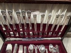 Vintage ETERNALLY YOURS 1847 ROGERS Silver plate Flatware Set 102 Pieces + Box