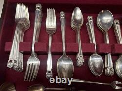 Vintage ETERNALLY YOURS 1847 ROGERS Silver plate Flatware Set 102 Pieces + Box
