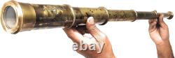 Vintage East India Company Brass Spyglass 32 Antique Leather Gift Box