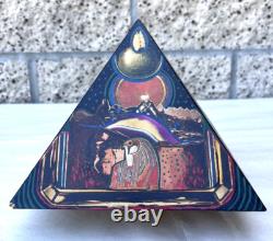 Vintage Egyptian Pyramid Wood Trinket Decorative Art Box Lois Stopple 1977 Egypt