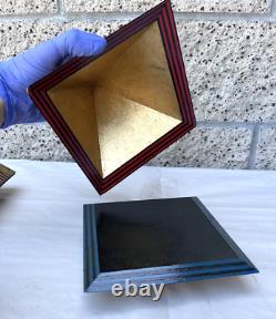 Vintage Egyptian Pyramid Wood Trinket Decorative Art Box Lois Stopple 1977 Egypt