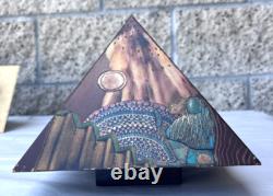 Vintage Egyptian Pyramid Wood Trinket Decorative Art Box Lois Stopple 1977 Egypt