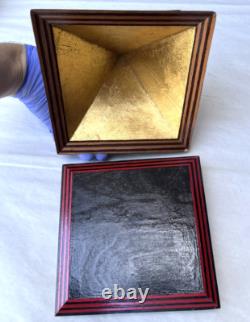 Vintage Egyptian Pyramid Wood Trinket Decorative Art Box Lois Stopple 1977 Egypt