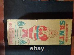 Vintage Empire 33 Inch Blow Mold Illuminated Plastic Santa with Original Box