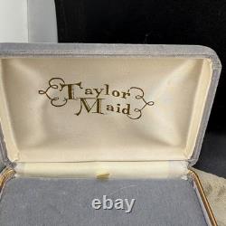 Vintage Empty Taylor Maid Display Box Grey Velvet