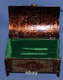 Vintage Engraved Tin Box Chest