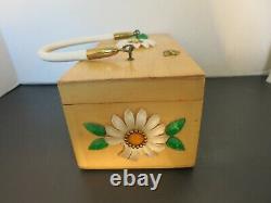 Vintage Enid Collins Upsa Daisy Box Bag Purse Bees Rhinestone plastic Mirror