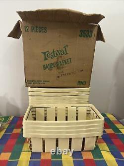 Vintage FESCO 12 NOS Festival Handi Baskets Plastic Original Box DEADSTOCK 1982