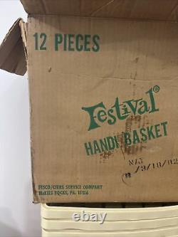 Vintage FESCO 12 NOS Festival Handi Baskets Plastic Original Box DEADSTOCK 1982