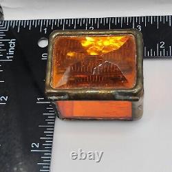 Vintage Farber Glass Trinket Box Orange Signed 1997