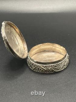 Vintage Filigree Sterling Silver Pill Box Hallmarked 925 Elegant Design