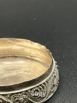 Vintage Filigree Sterling Silver Pill Box Hallmarked 925 Elegant Design