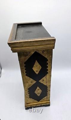 Vintage Florentine Painted Wood Tabletop Jewelry Box Armoire Gold Gilt Italy