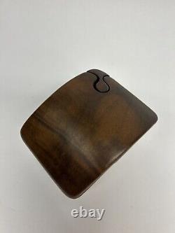 Vintage Fred Marilyn Buss Puzzle Box Brown Myrtle Walnut Wood RARE