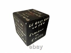 Vintage French Canadian Cast Iron Golf Donation Box Primitive Folk Art