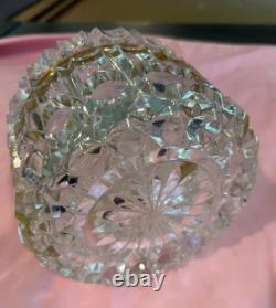 Vintage French Cut Crystal Baccarat Style Jewelry Casket Trinket Box Very Heavy