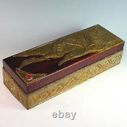 Vintage French Jeweled Dresser Box with Birds