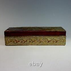 Vintage French Jeweled Dresser Box with Birds