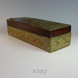 Vintage French Jeweled Dresser Box with Birds