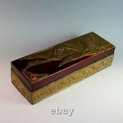 Vintage French Jeweled Dresser Box with Birds