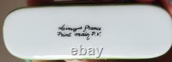 Vintage French LIMOGES Peint Main Fox on Grass Hinged Trinket Pill Box