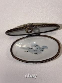 Vintage French Limoges Hand-Painted Hot Air Balloon HingedTrinket Box