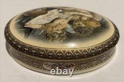 Vintage French Limoges Porcelain Dresser Trinket Box Cherubs Painting Allegory